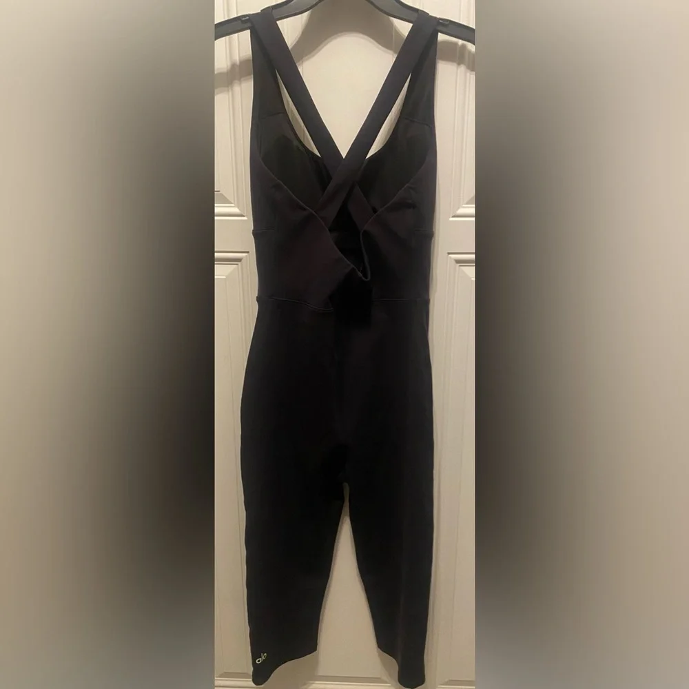 ALO Yoga Black Cropped Jumpsuit